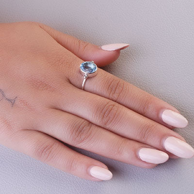 Anel de Prata com Topázio - 65706