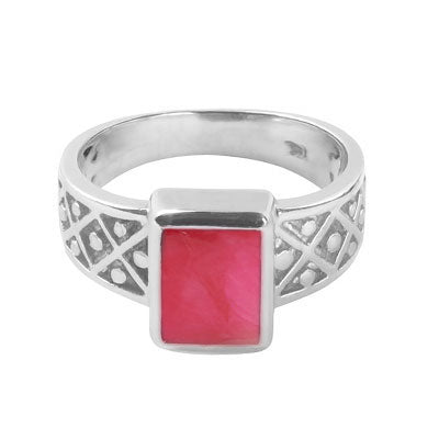 Anel de Prata com Rubi - 65709