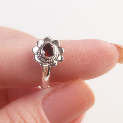 Anel de Prata com Granada - 65710