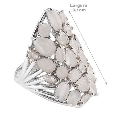 Anel de Prata com Pedra da Lua - 65716