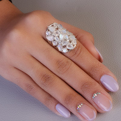 Anel de Prata com Pedra da Lua - 65716