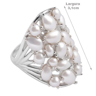Anel de Prata com Pérola - 65717