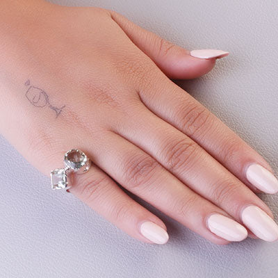 Anel de Prata com Prasiolita - 65721