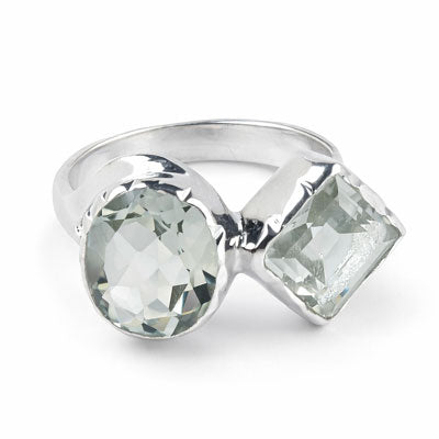 Anel de Prata com Prasiolita - 65721