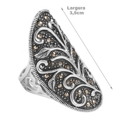 Anel de Prata com Marcassitas - 65728