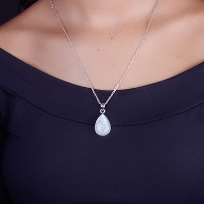 Pingente de Prata com Pedra da Lua - 65746