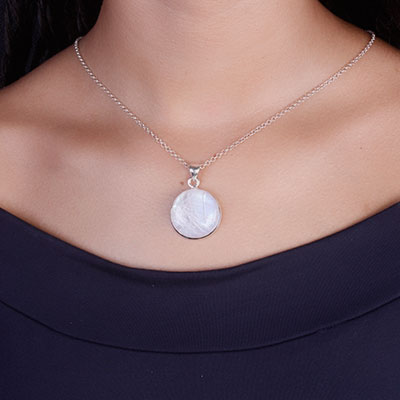 Pingente de Prata com Pedra da Lua - 65747