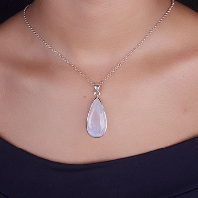 Pingente de Prata com Pedra da Lua - 65749