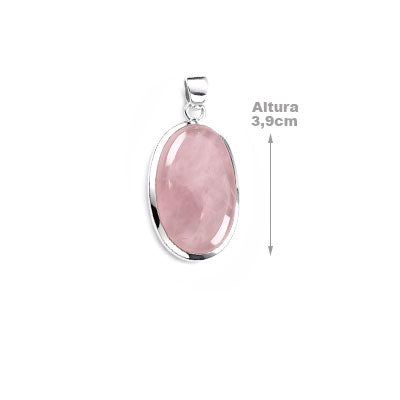 Pingente de Prata com Quartzo Rosa - 65752
