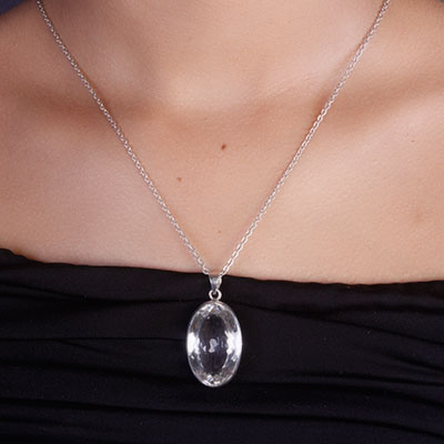 Pingente de Prata com Cristal - 65756