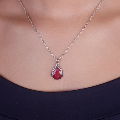 Pingente de Prata com Rubi - 65771