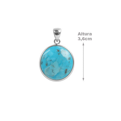 Pingente de Prata com Turquesa - 65780