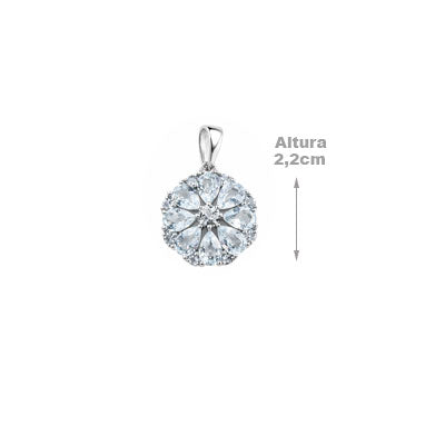 Pingente de Prata com Água Marinha - 65786