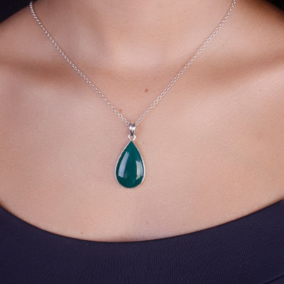 Pingente de Prata com Crisopázio - 65787