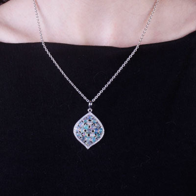 Pingente de Prata com Pedras - 65789