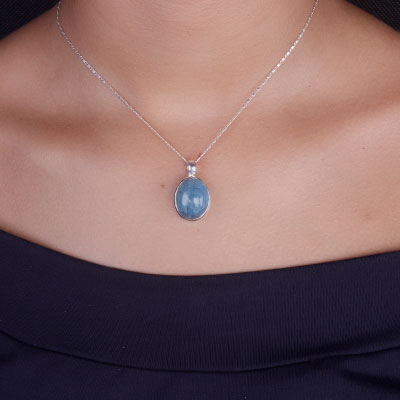 Pingente de Prata com Cianita - 65790