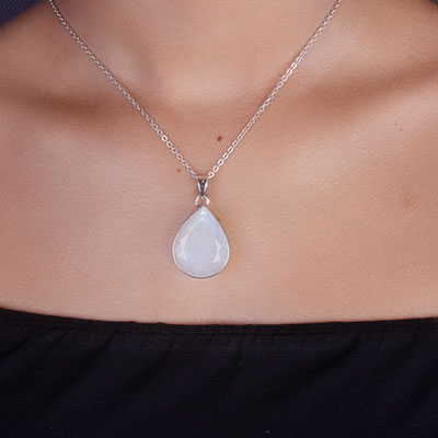 Pingente de Prata com Pedra da Lua - 65798