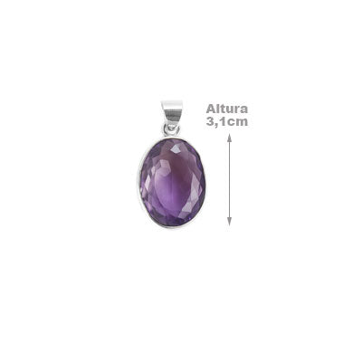 Pingente de Prata com Ametista - 65799