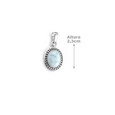 Pingente de Prata com Larimar - 65805