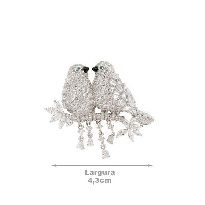 Pingente de Prata Pássaros - 65838