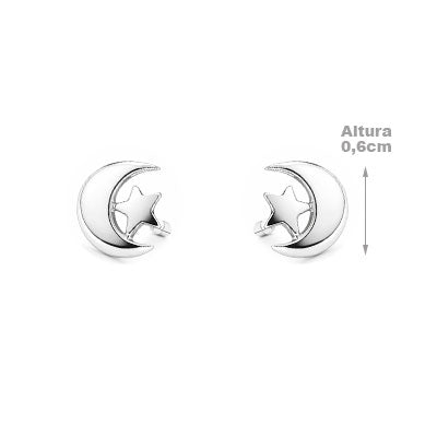 Brinco de Prata Lua e Estrela - 65862