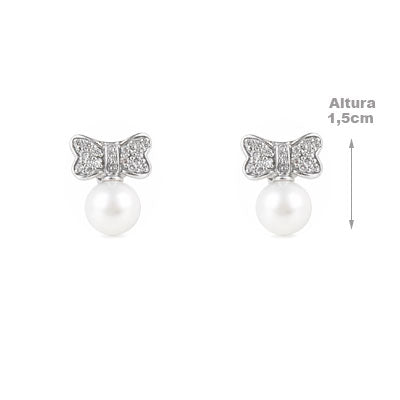 Brinco de Prata Laço com Pedras - 65863