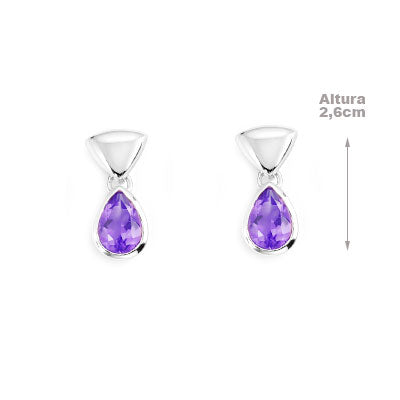 Brinco de Prata com Ametista - 65870