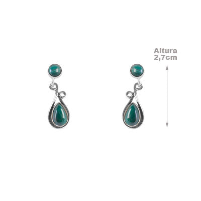 Brinco de Prata com Malaquita - 65891