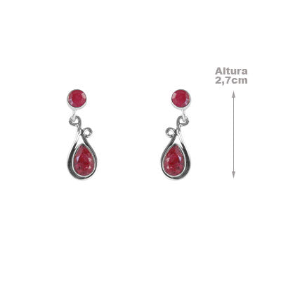 Brinco de Prata com Rubi - 65892