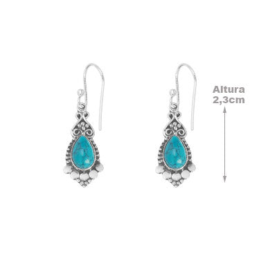 Brinco de Prata com Turquesa - 65895