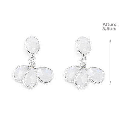 Brinco de Prata com Pedra da Lua - 65899