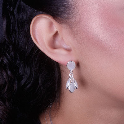 Brinco de Prata com Pedra da Lua - 65899