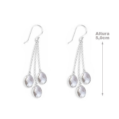 Brinco de Prata com Prasiolita - 65902