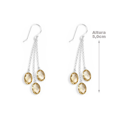 Brinco de Prata com Citrino - 65904