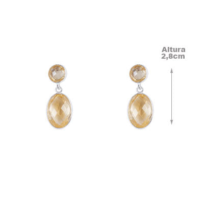 Brinco de Prata com Citrino - 65907