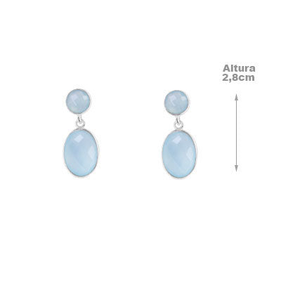 Brinco de Prata com Calcedônia - 65908