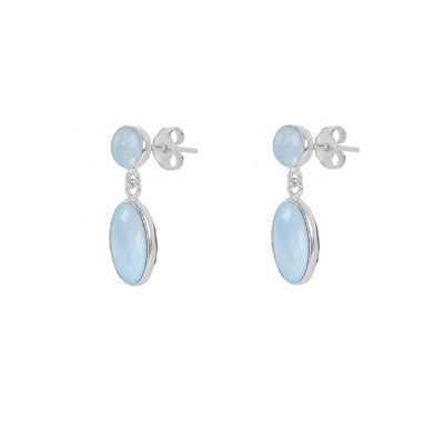 Brinco de Prata com Calcedônia - 65908