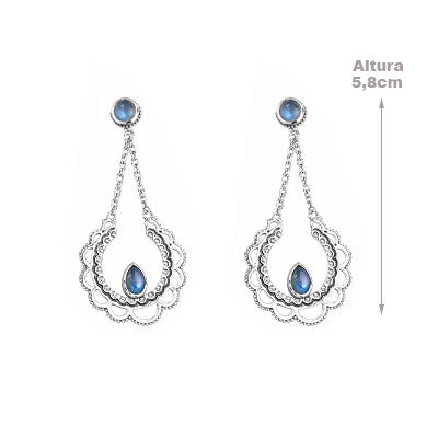 Brinco de Prata com Labradorita - 65912