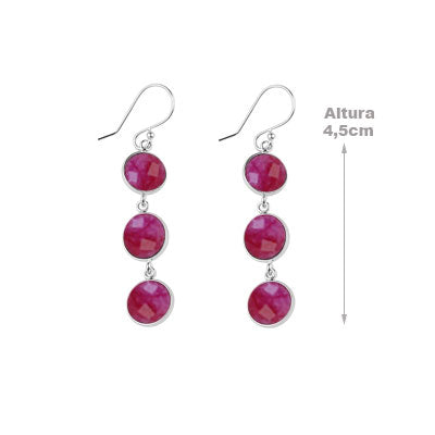 Brinco de Prata com Rubi - 65914