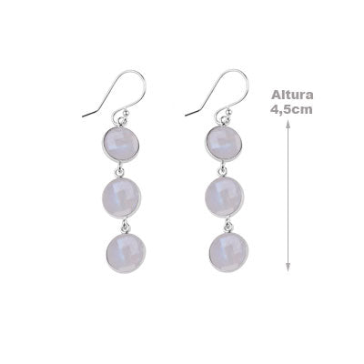 Brinco de Prata com Pedra da Lua - 65915
