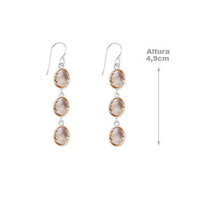 Brinco de Prata com Citrino - 65916