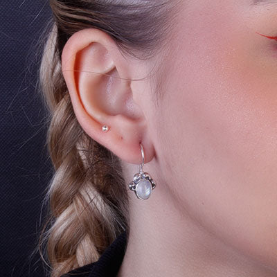 Brinco de Prata com Pedra da Lua - 65921