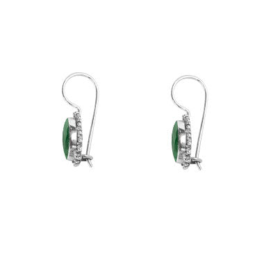 Brinco de Prata com Esmeralda - 65935
