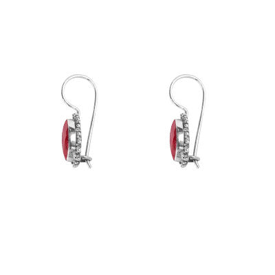Brinco de Prata com Rubi - 65936