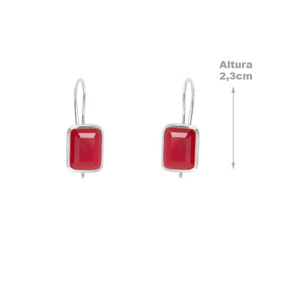 Brinco de Prata com Rubi - 65938