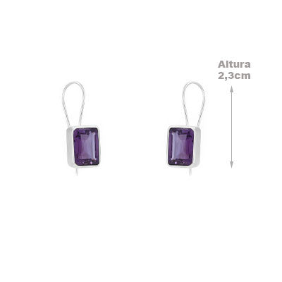 Brinco de Prata com Ametista - 65939