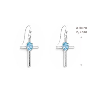 Brinco de Prata Cruz - 65967