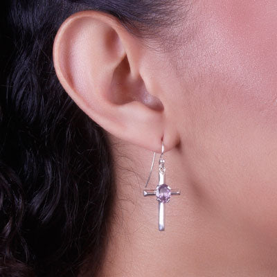 Brinco de Prata Cruz - 65967