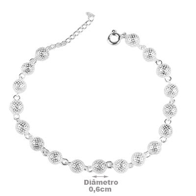 Pulseira de Prata Bola - 65972