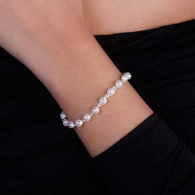 Pulseira de Prata Bola - 65972